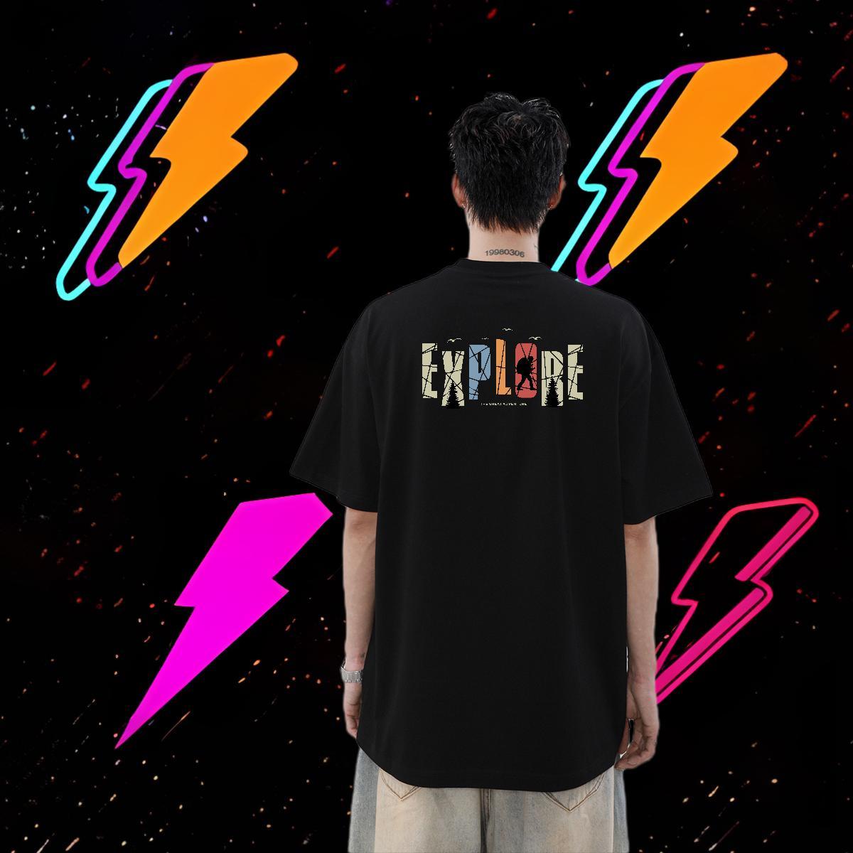 2024 T-Shirts letter Tops Shirt 230g Pure Cotton Daily Wear Free Shipping Anime Print Breathable Crew Neck Tshirt for Man Woman