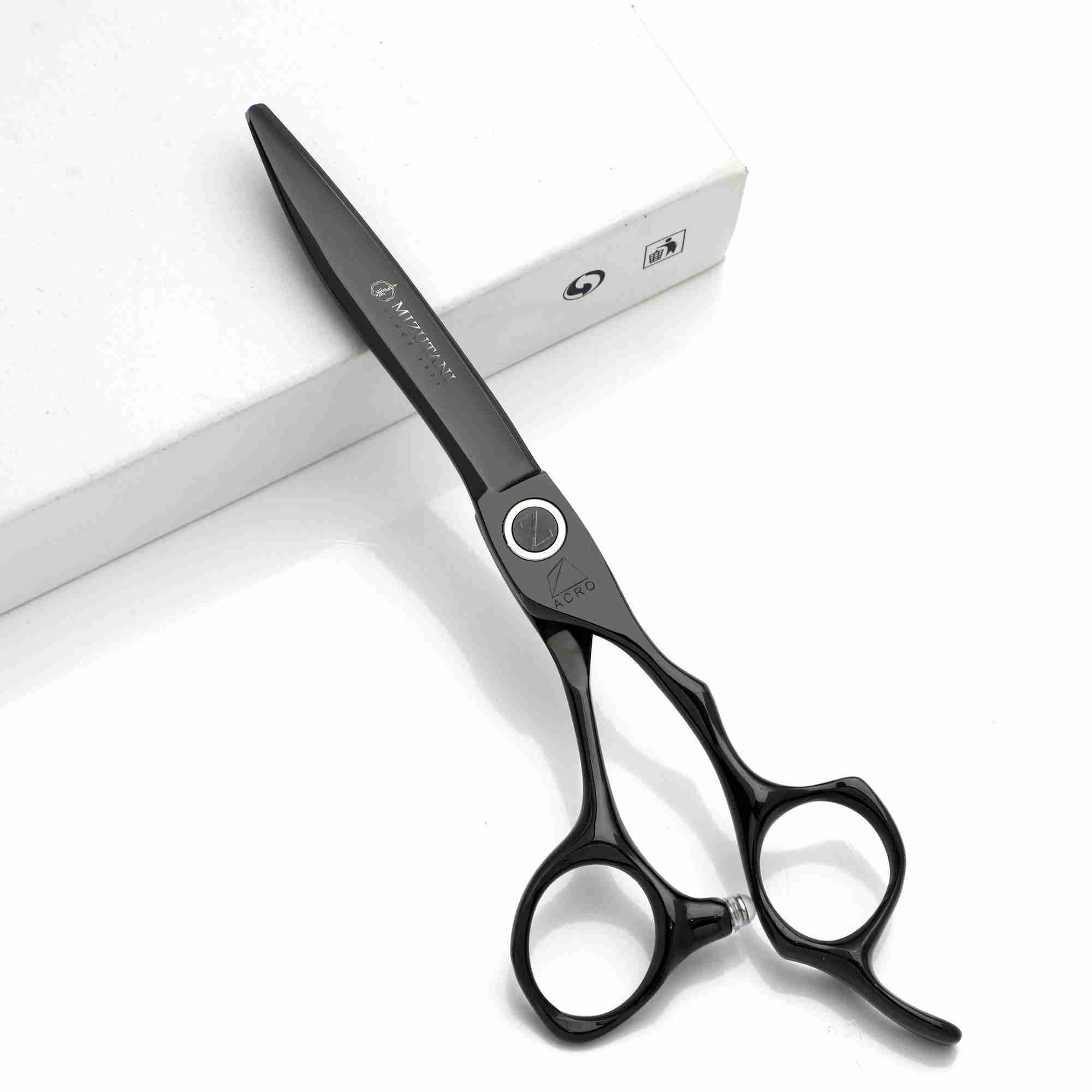 MIZUTANl scissors 6.0 inch Black hairdressing scissors 440C Material scissors thinning scissors Barber shop professional scissorXJ240807