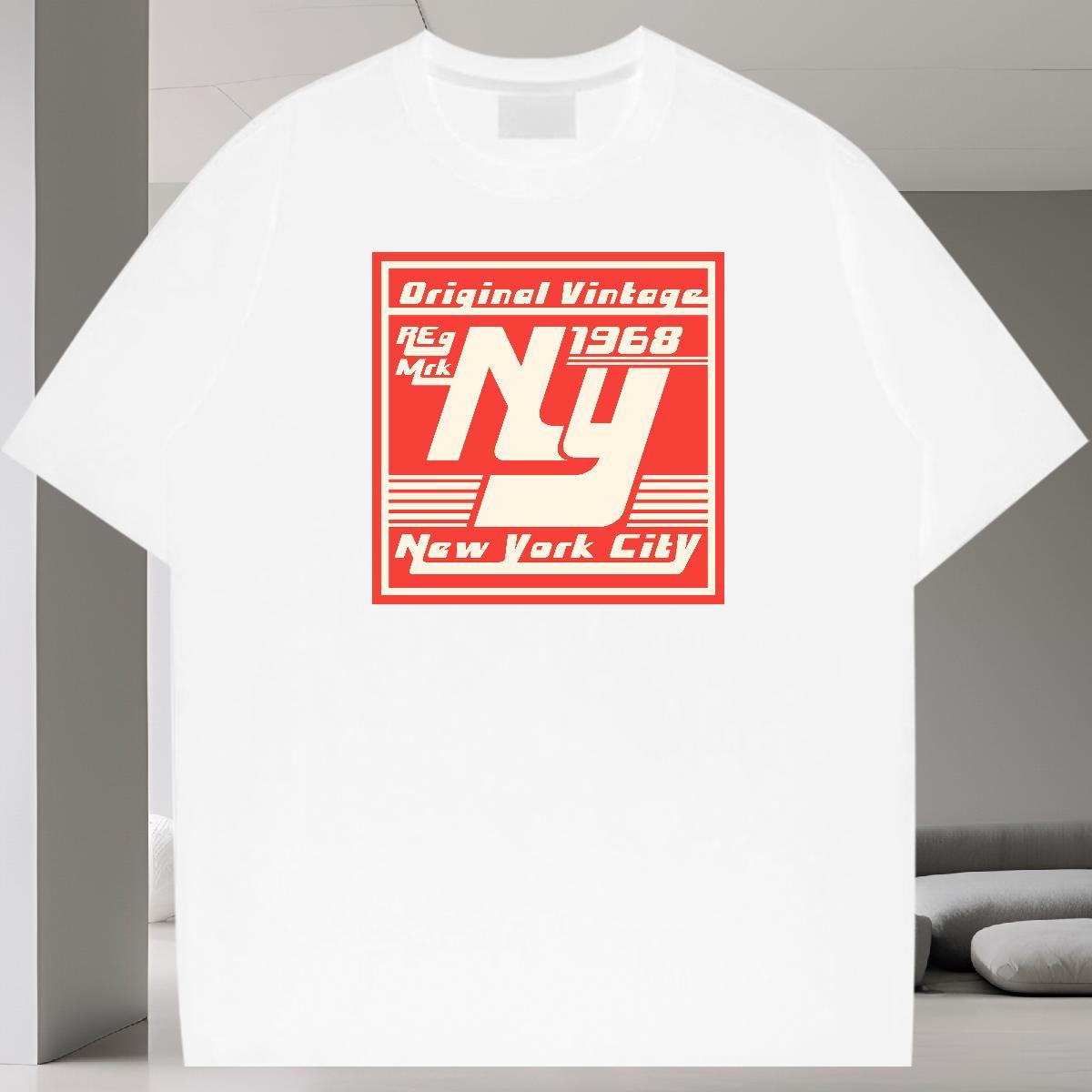 2024 DIY Men T Shirts letter Tee Shirt 230g Pure Cotton Street Casual Classic DIY Anime Breathable Short Sleeve Men Clothes T-Shirt