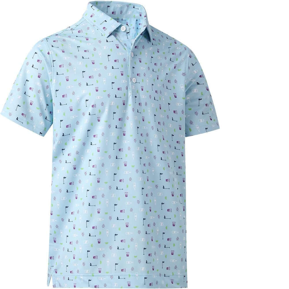 Fashion Mens Polo shirt Shirts Moisture Wicking Dry Performance Mens Golf Shirt Regular Fit Fashion Print Short Sleeve Casual tops summer clothes Shor