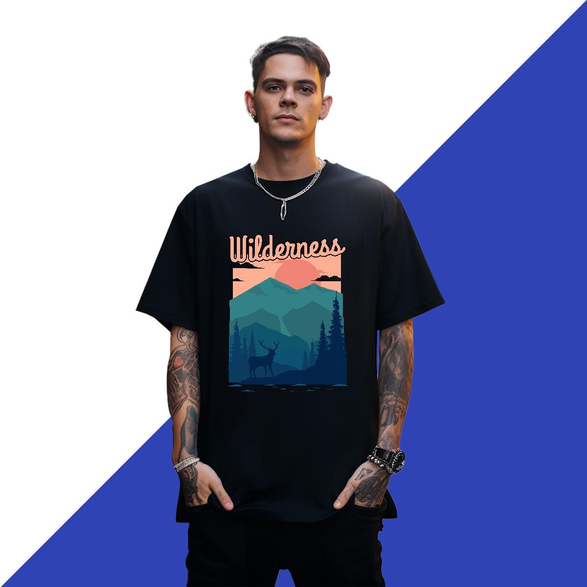New Designer T-Shirts for Men mountains Top Tees 230g Pure Cotton Street Wear Wholesale Customized Breathable Crew Neck Tshirt for Man Woman