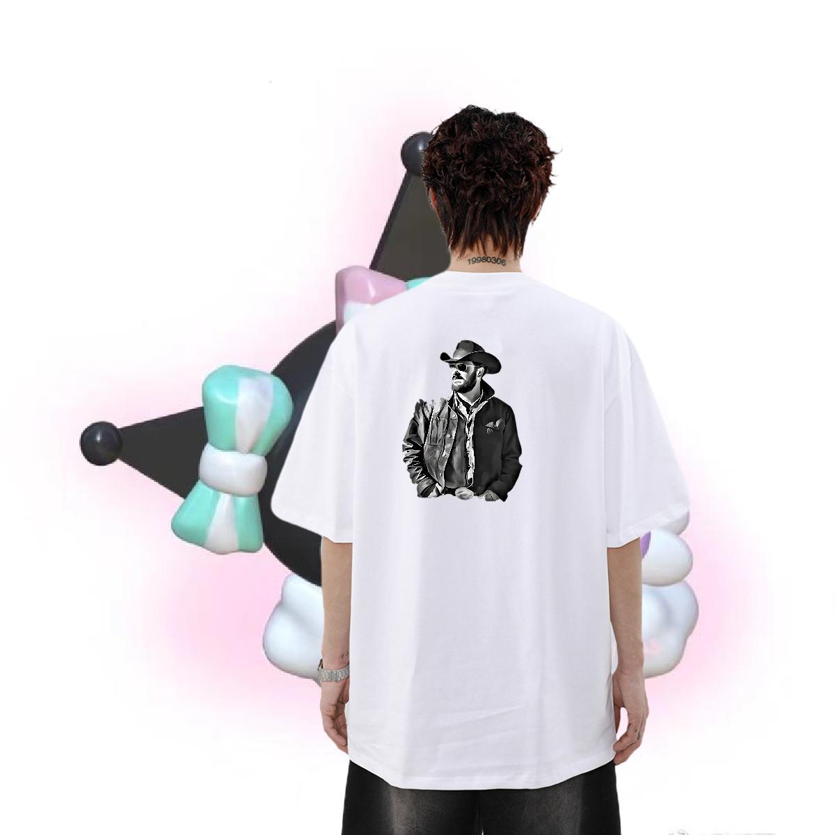 2024 Designer T-Shirts character Clothes 230g Pure Cotton Sport Loose Anime Print Short Sleeve Soft Couples T Shirts