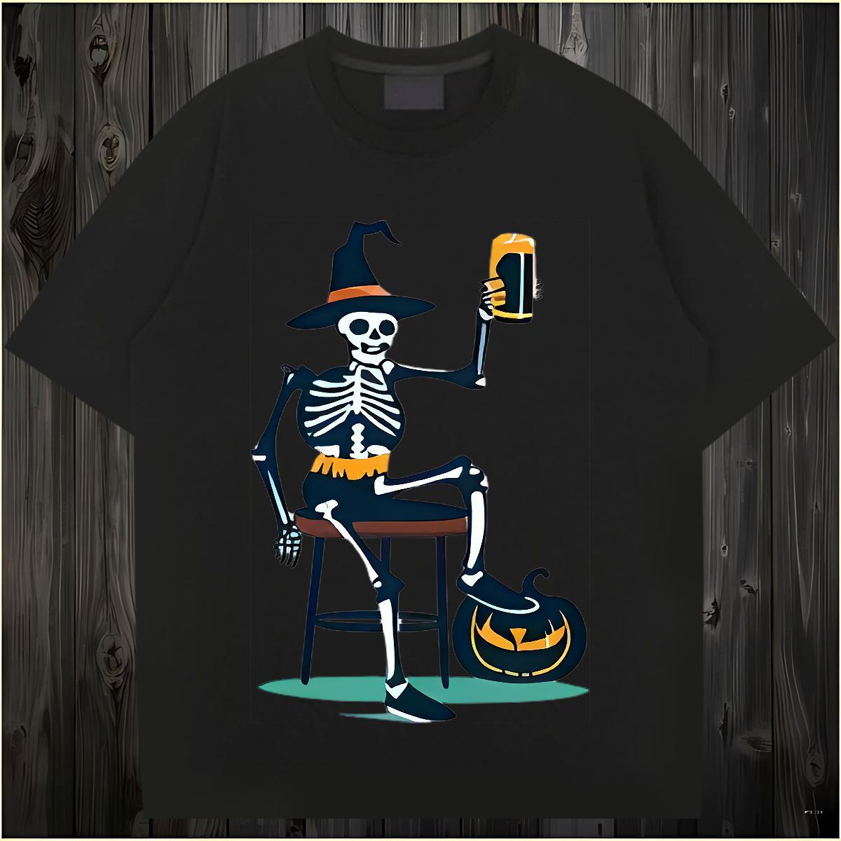 Custom T-Shirts for Men halloween Top Tees 230g Pure Cotton Street Classic Anime Breathable Soft Mens Tshirts
