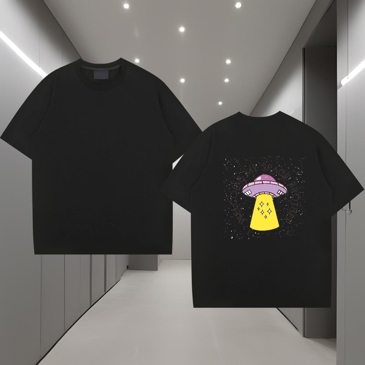 Casual New T shirt UFO Polos 230g Cotton Spring Summer Brand DIY Logo Oversized Pure Cotton Tshirts