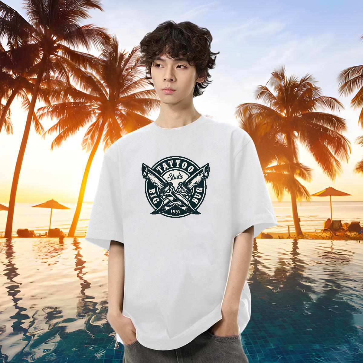 2024 Designer T Shirt For Man tool Tshirts 230g 100% Cotton Daily Outfit High Quality Customized Print Breathable Soft Couples T Shirts