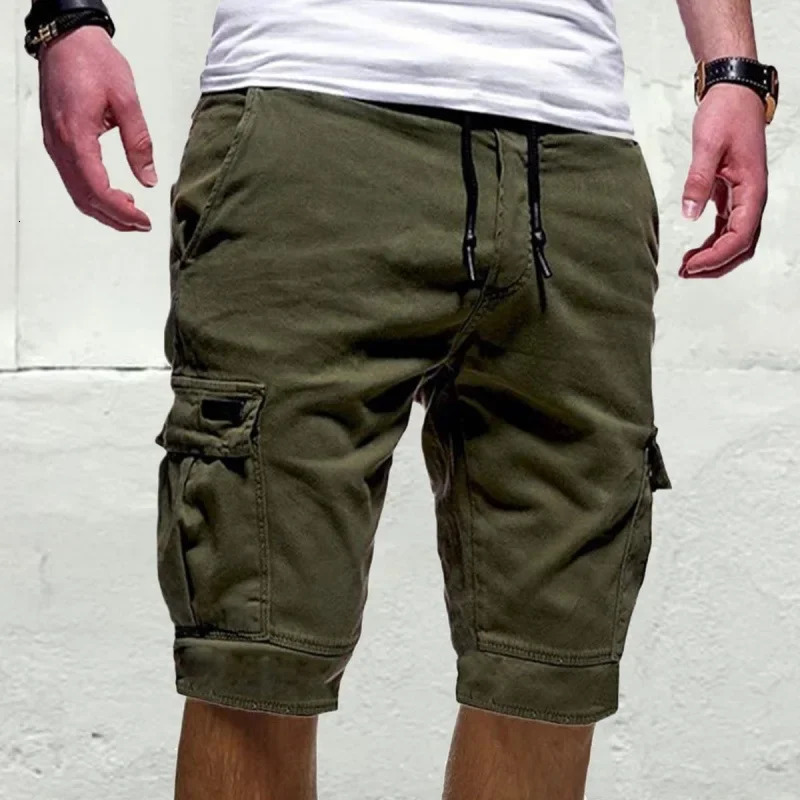 Men S Washed Cotton Cargo Shorts Casual Short Pants For Male 240806