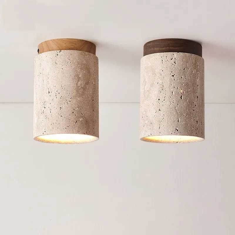 wind Natural tunnel stone Ceig Wabi Sabi corridor balcony LED lighting decoration pending light bedside table wall lamp Y240802