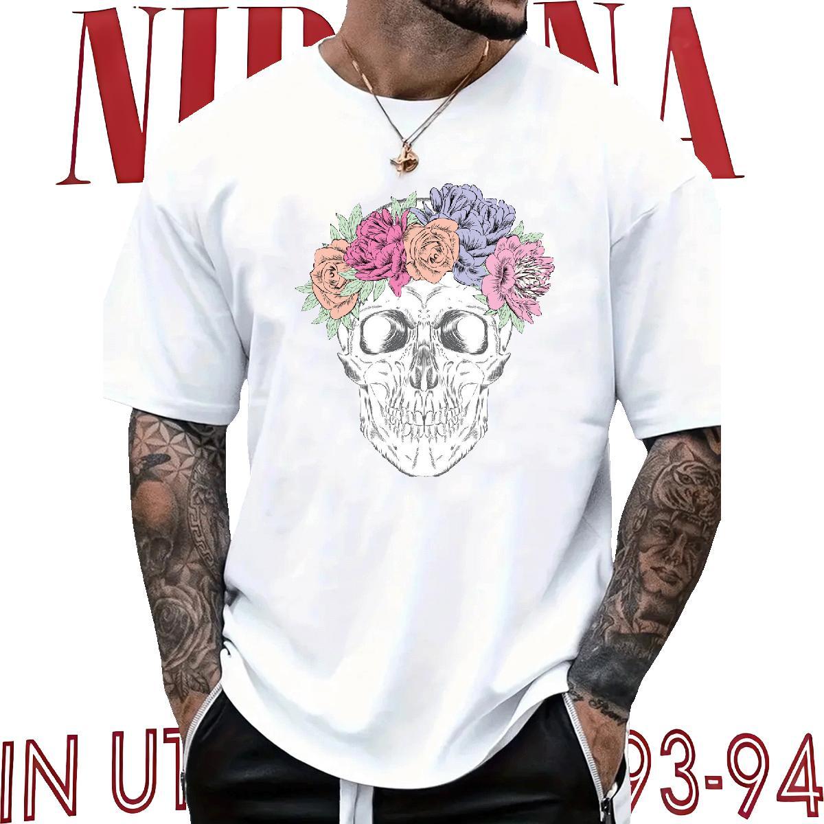Brand Mens T Shirts flower Tops Shirt 230g Cotton Street Wear Classic Plus Size Cartoon Crew Neck Breathable Men Tees