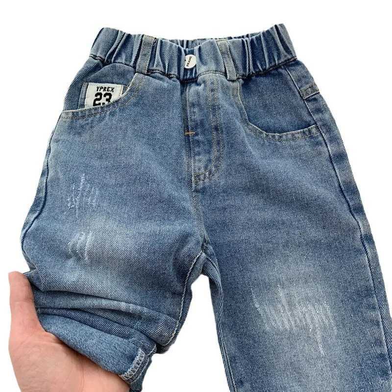 Jeans Boys Jean Pants Long Trousers Cotton 2024 Cute Spring Autumn Babys Kids Pants Teenagers Outwear Childrens Clothing
