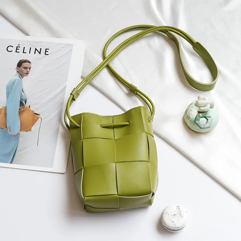 Fashion Women Woven Mobile Phone Bag PU Leather Handbags Female Large Capacity Shoulder Bags Crossbody 240810