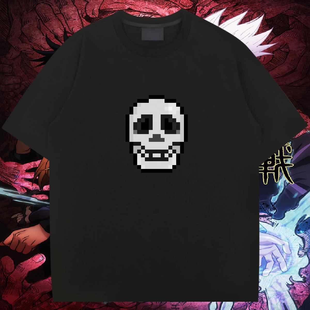 Factory Direct Mens T Shirts skull Tees 230g Cotton Casual Daily Wear TOP Quality Cartoon Printing L-4XL Breathable Crew Neck Tshirts