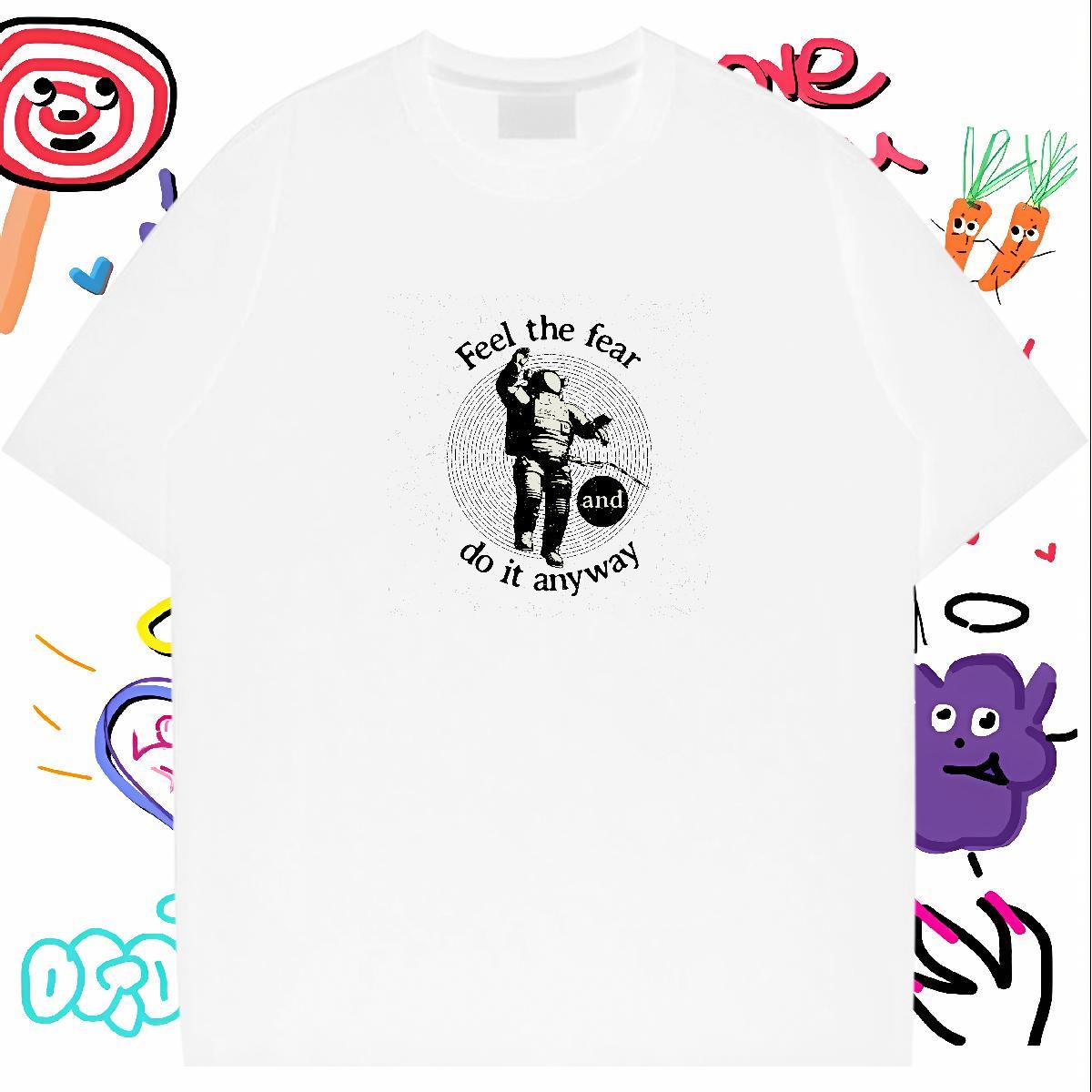 Designer Fashion T-Shirts for Men spaceman Tops 230g 100% Cotton Street Soft Oversized 4XL O Neck Short Sleeves Men Tops Tees