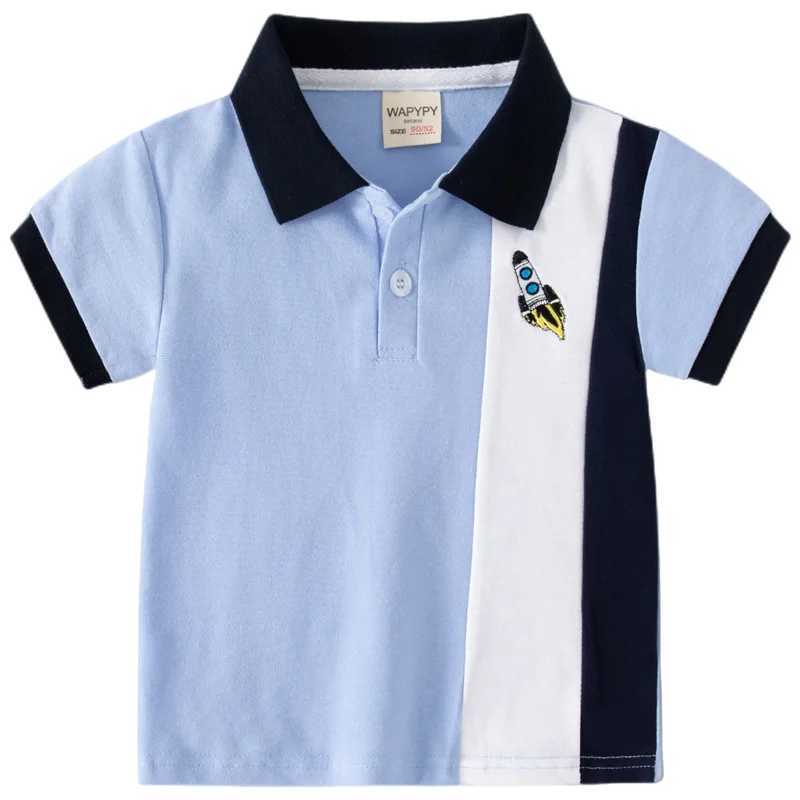 Baby boy summer polo shirt breathable childrens clothing collar striped T-shirt boy short sleeved shirt top W241223