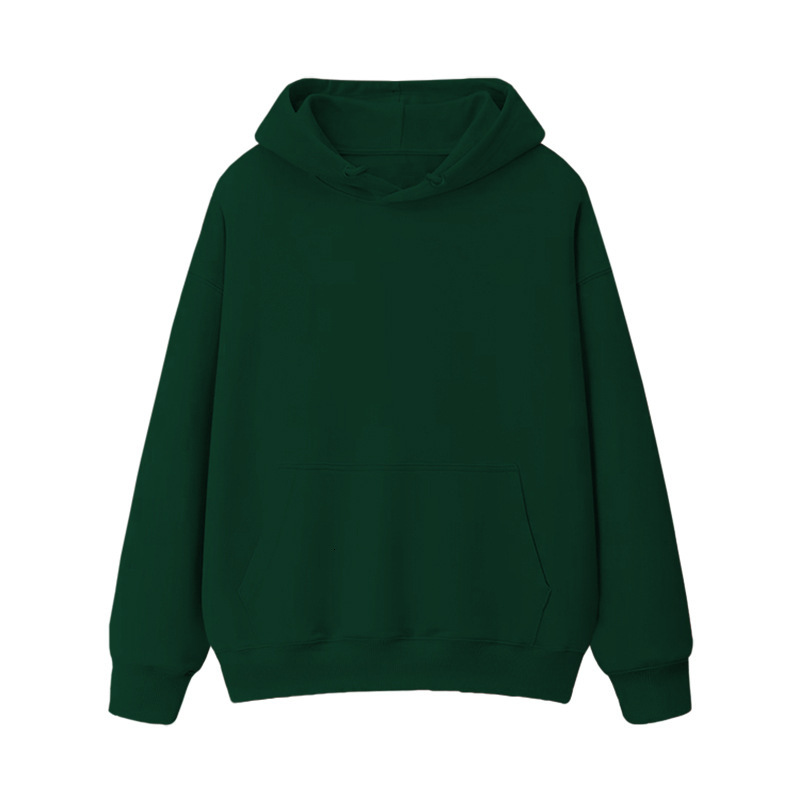 Velvet thickened loose hooded hoodie autumn and winter warm top, student couple outfit, solid color jacket for women's clothing