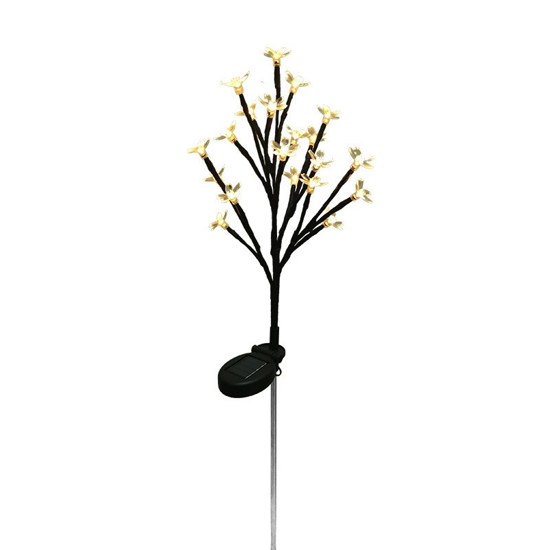 Cross border popular LED solar ground mounted lights, outdoor landscape, lawn ground mounted cherry blossom lights, waterproof courtyard decorative li