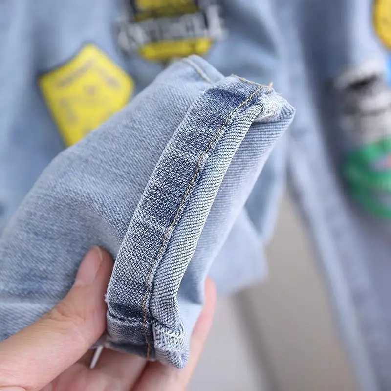 Jeans Childrens Spring and Autumn Pants Boys Elastic Jeans 2023 New Kids Baby Loose Fashion Trousers 2 4 6 7Y