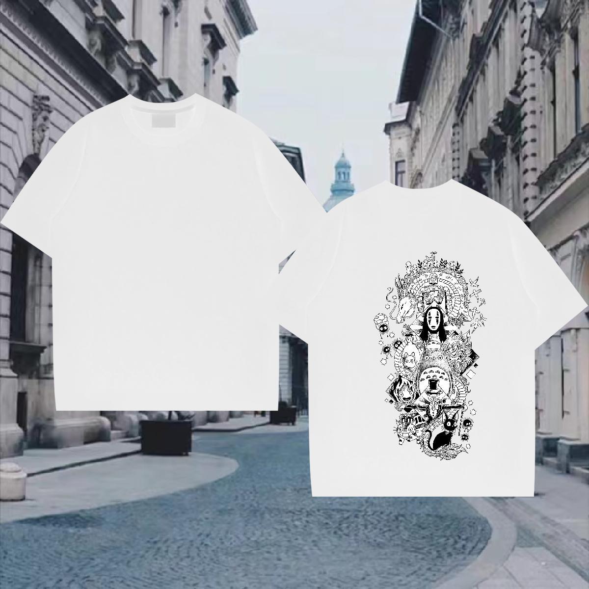 DIY T-Shirts eye of the devil Tops Shirt 230g Pure Cotton Anime Printing Street High Quality Cartoon Printing L-4XL Crew Neck Men Tshirts