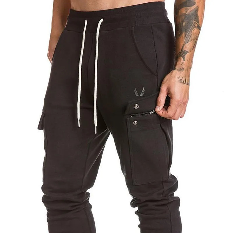 Mens Gym Casual Jogger Cargo Pants Fitness Clothing Man Fashion Sports Loose Trouser Streetwear Bodybuilder Male Trend Pantalon 240806