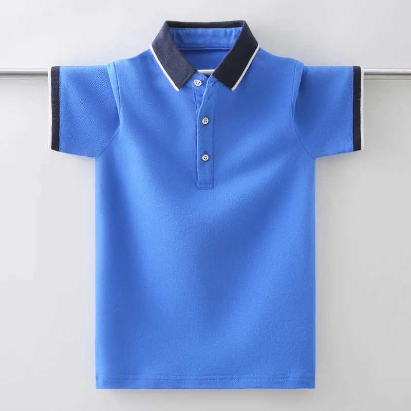 Summer childrens polo shirt made of cotton fashionable for teenagers and children short sleeved top for children aged 5-14 W241223