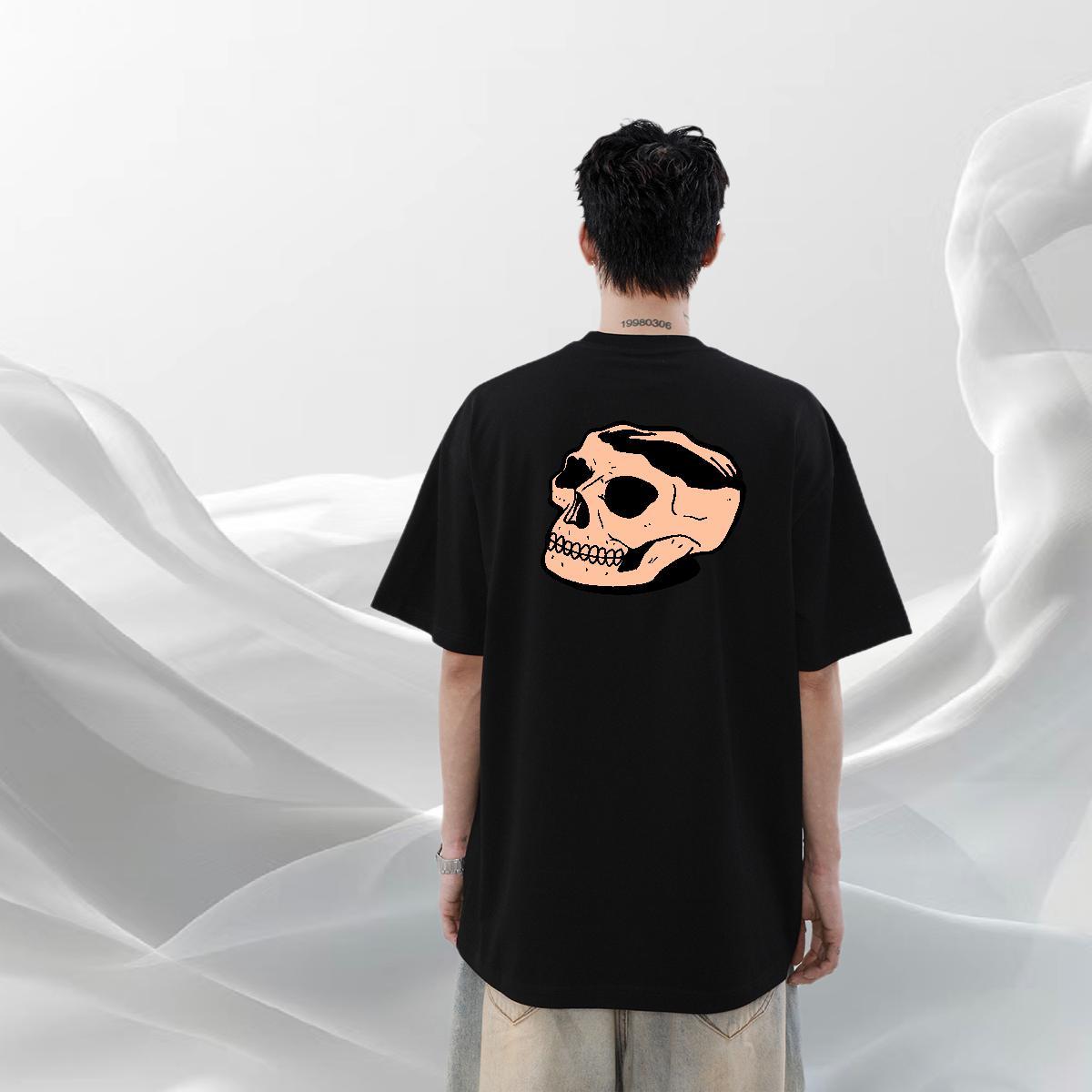 Fashion Designer Men T Shirts skull Tshirts 230g 100% Cotton Street Casual Comfortable Anime Print Crew Neck Tshirt for Man Woman