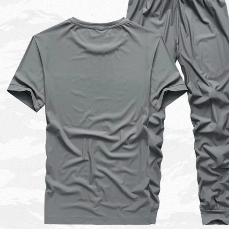 Sweatpants Smooth T-shirts Pants Suits For Men Nylon Workout Set Alphabet Tee Man Trousers Sets Fashion Offer Youthful Emo 240806