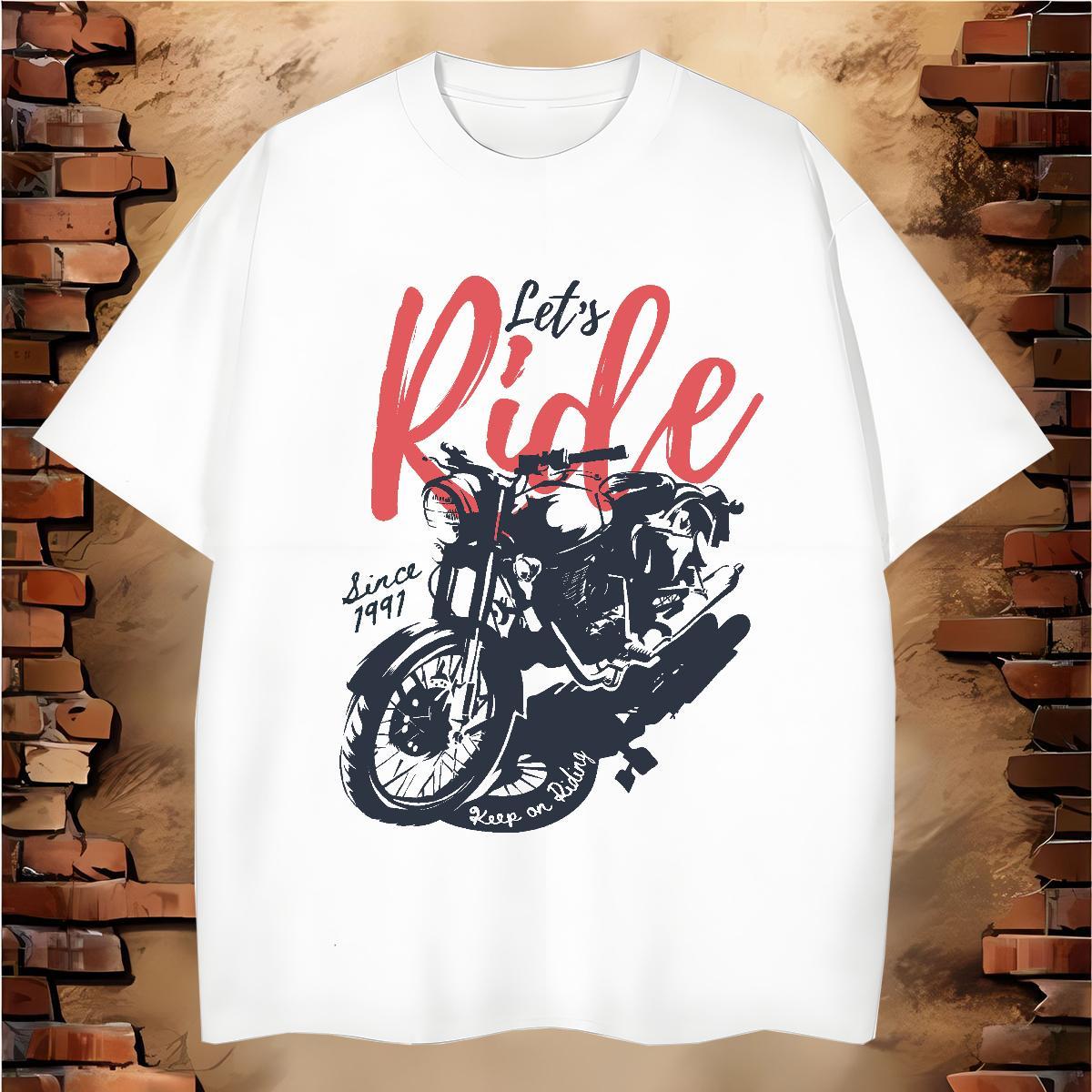Wholesale Man T Shirts Motorcycle Clothings 230g Cotton Daily Wear Popular Custom Print Oversized Breathable Short Sleeve Tshirt for Man Woman