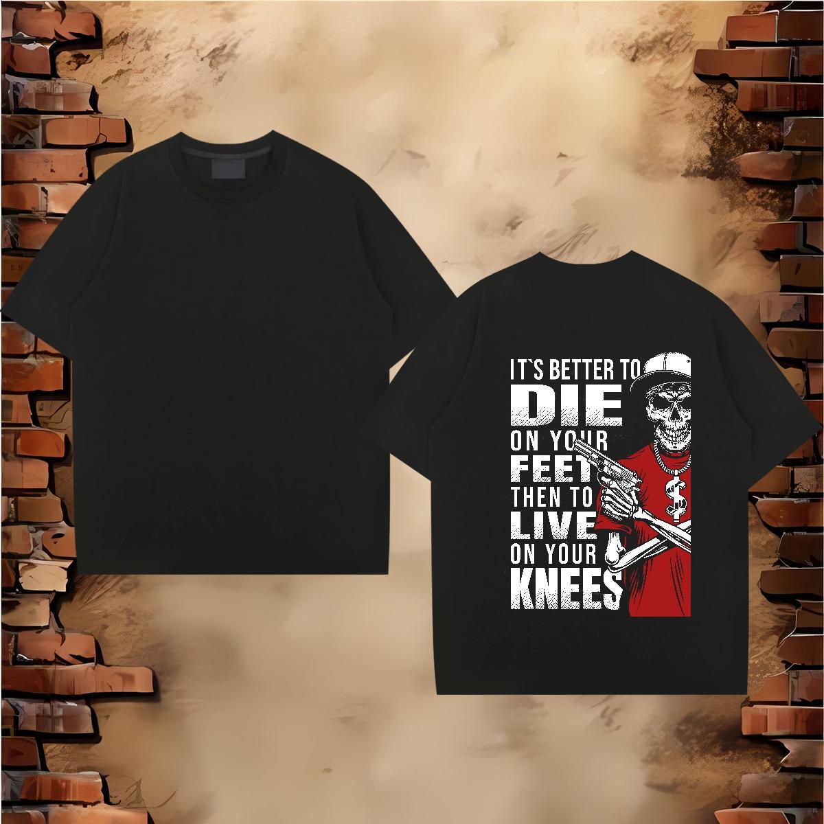 Free Shipping T Shirt For Man skull Clothes 100% Cotton 230g Daily Wear High Quality Custom Printing Breathable Men Tops Tees
