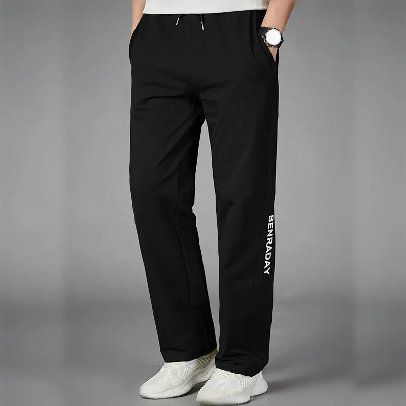 Men Running Pants Joggers Sweatpant Spring Autumn Jogging Sport Trousers Loose Gym Fitness Straight Breathable Active 5XL 240806