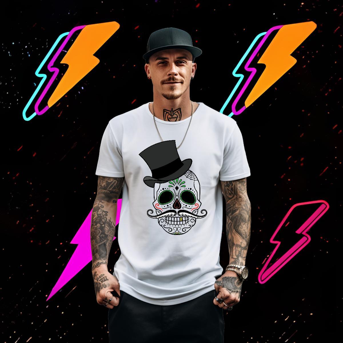 Classic Men T Shirts skull Tee Shirt 230g Pure Cotton Summer Casual Wholesale Oversized Breathable Tshirts