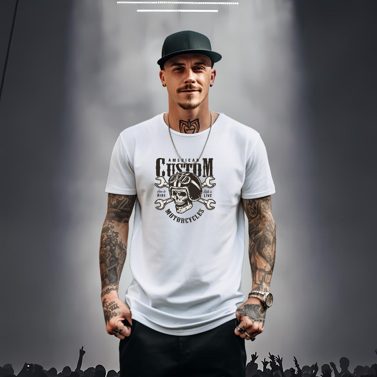 Classic Casual T shirt skull Top Tees 230g 100% Cotton Anime Printing Street Free Shipping Cartoon Printing L-4XL O-Neck Short Sleeve Men Clothes T-Sh