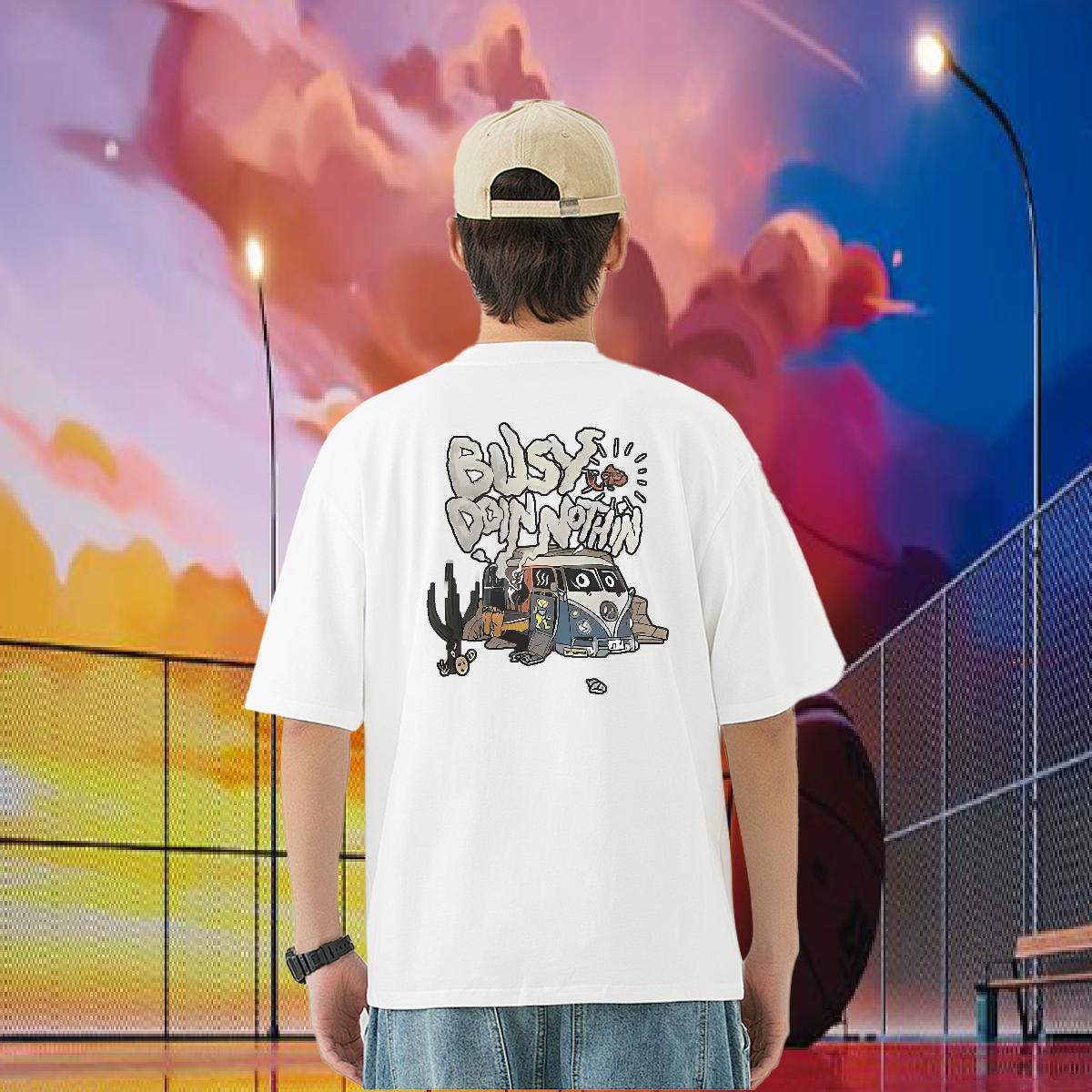 2024 Summer Man T Shirts car Polos 100% Cotton 230g Beach Wholesale Asian Size Breathable Crew Neck Men Tops Tees