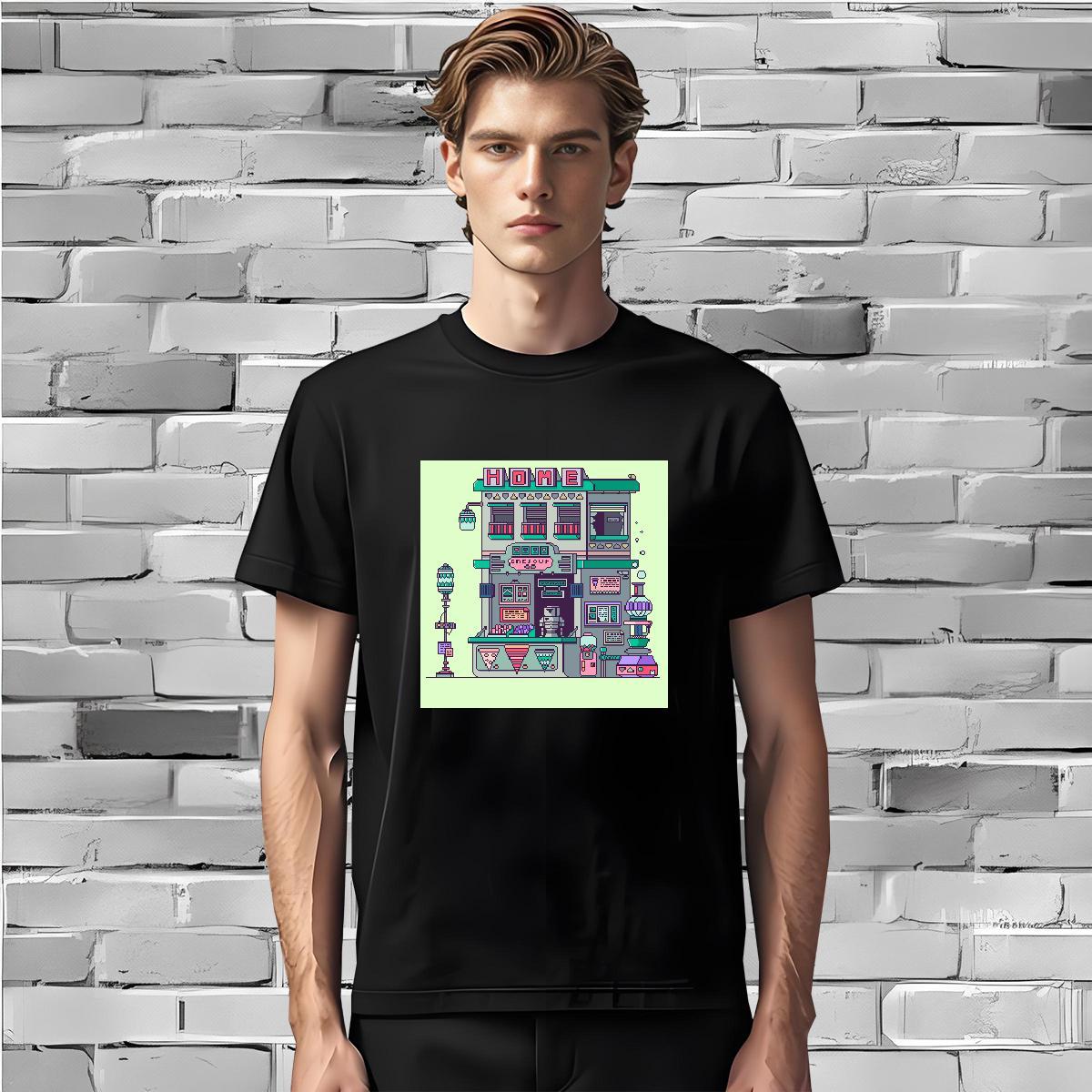 Wholesale T Shirts Men robot Tee Shirt 230g Pure Cotton Street Cool Design Custom Big Size Breathable Crew Neck Tshirt for Man Woman