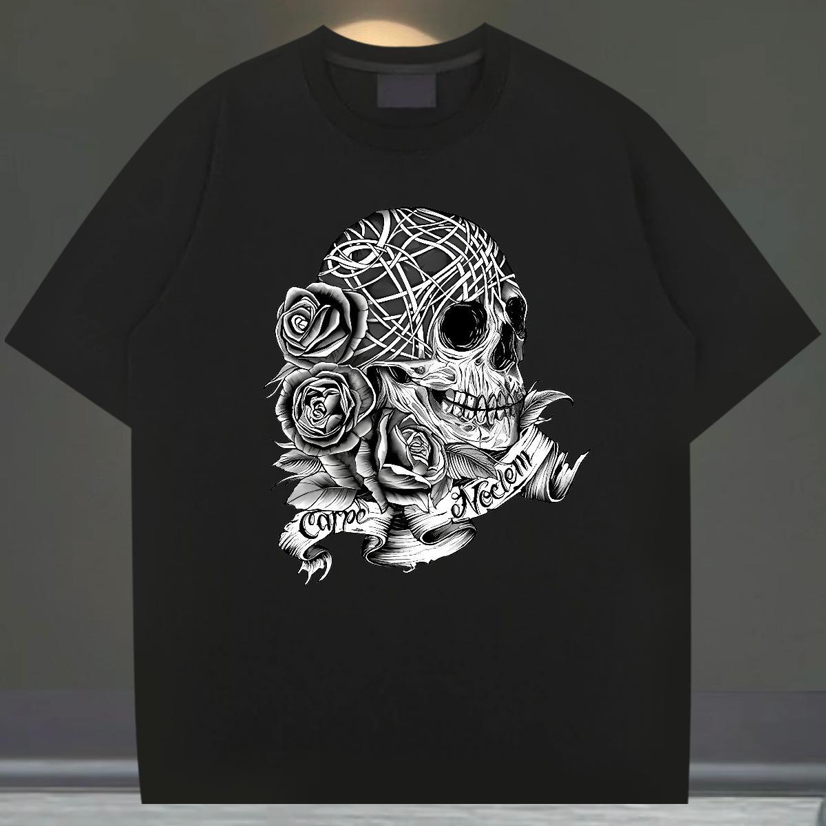 Wholesale Men T Shirts flower Tees Shirts 230g Cotton Street Cool Design Anime Print Breathable Soft Men Tees