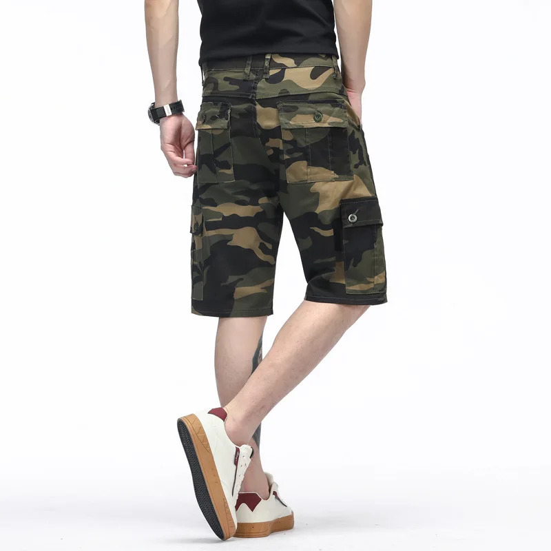 Summer Casual Shorts Mens Straight Solid Sports Men Joggers Cargo Gaucho Fashion Cotton Knee Sweatpants Trousers 240806