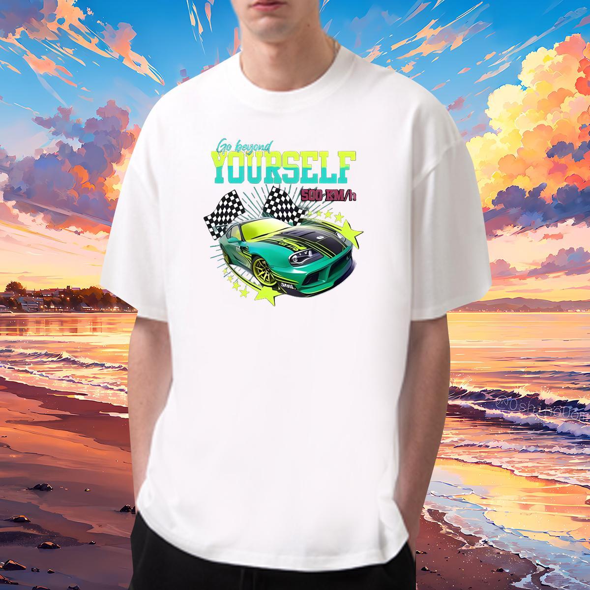 Custom T-Shirts car Tops Tees 230g 100% Cotton Street Wear Loose Fit Oversized 4XL Breathable Men Tees