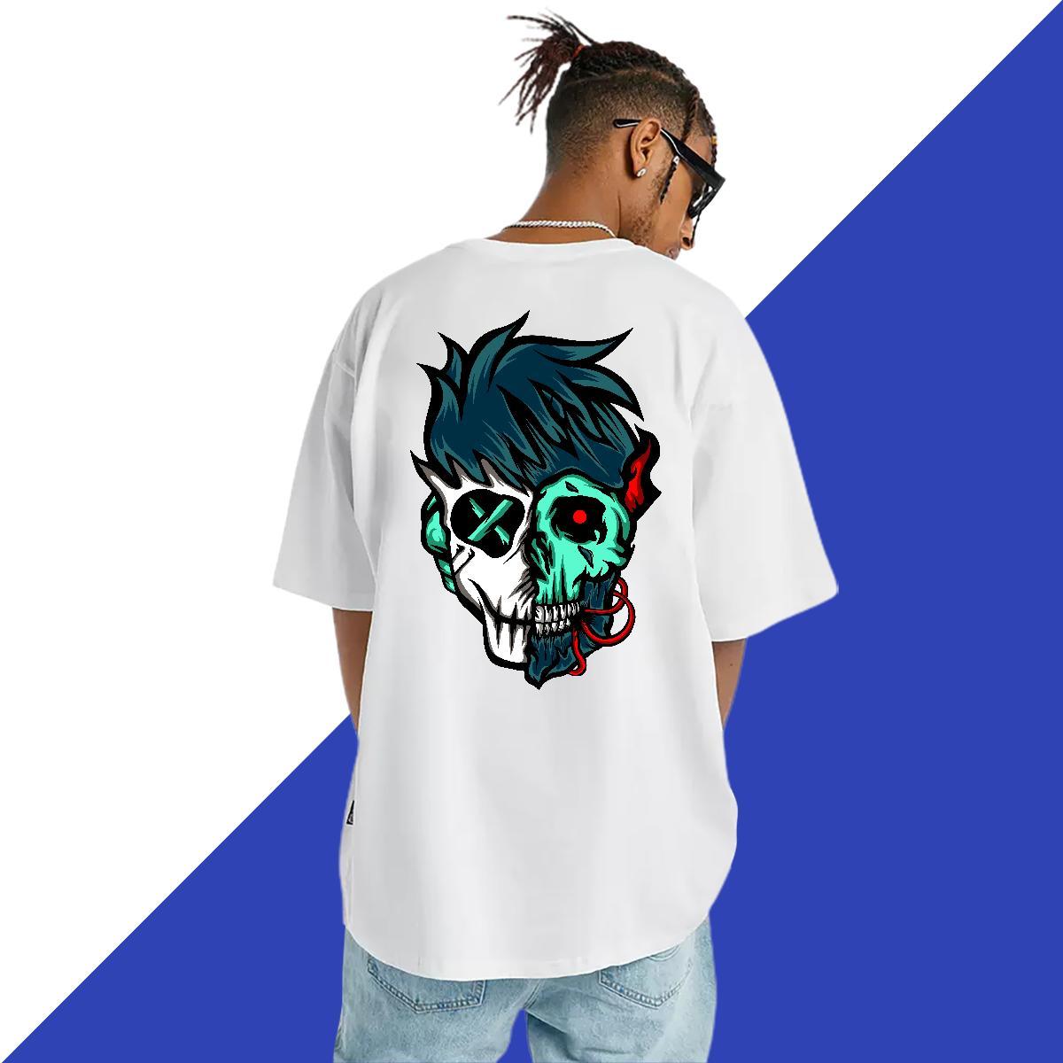 Classic Mens T Shirts skull Tee Shirt 100% Cotton 230g Street High Quality DIY Anime Breathable Crew Neck Men Tshirts
