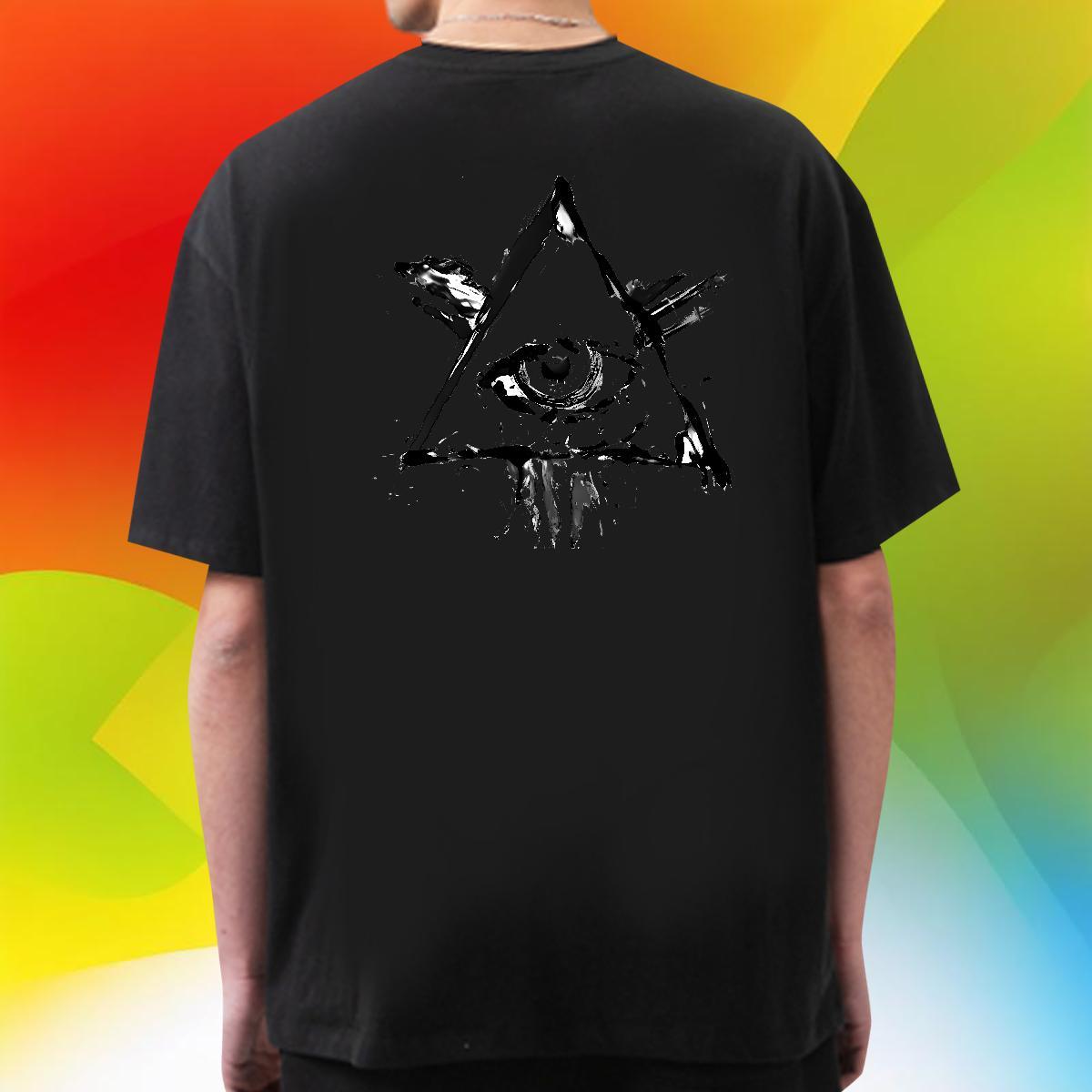 Customized T-Shirts eye of the devil Clothes 230g 100% Cotton Street wear Hip Hop Soft Floral Print Breathable Crew Neck Men Tees