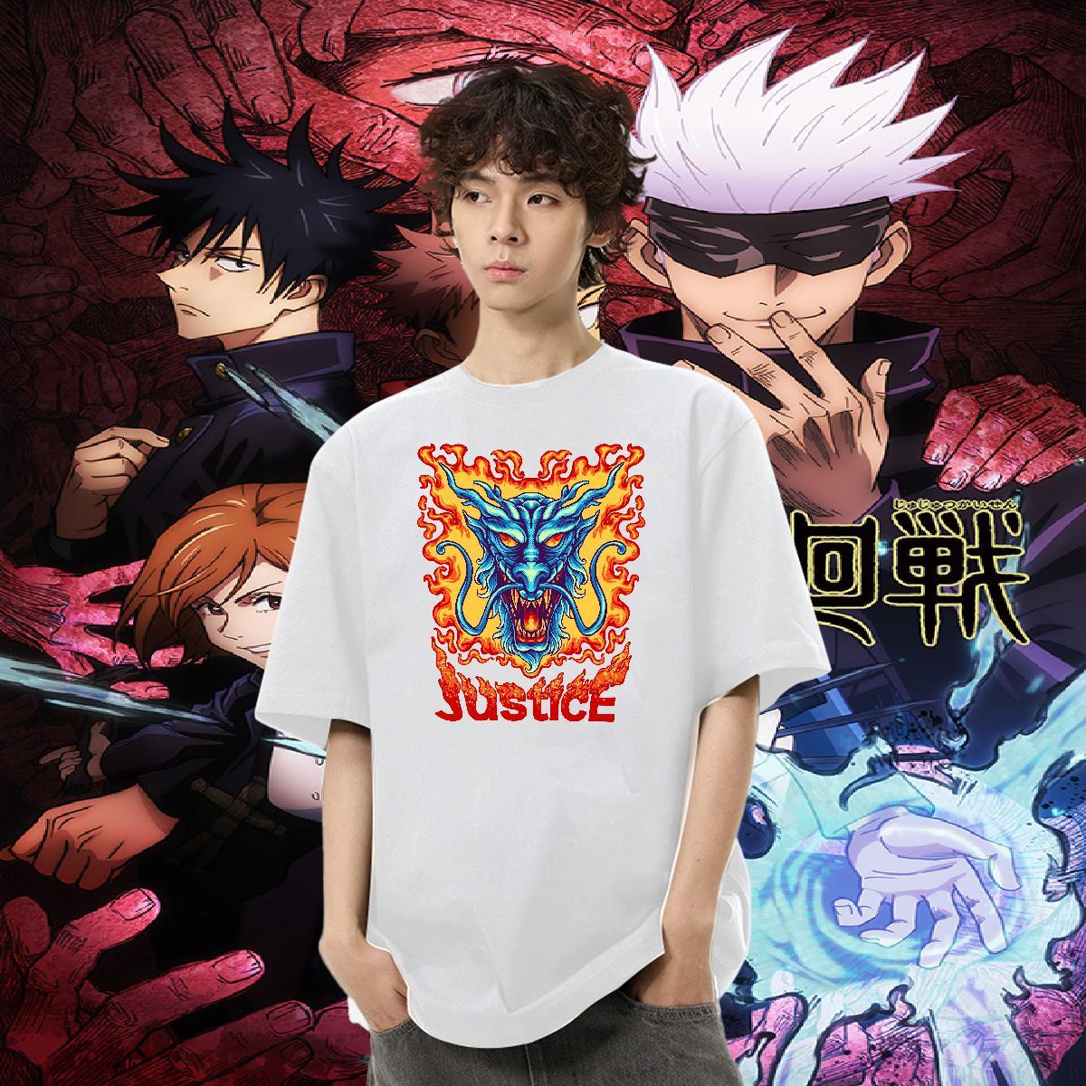 New T-Shirts for Men Tops 230g 100% Cotton Home Outdoor Soft Custom Anime Crew Neck Breathable Tshirts