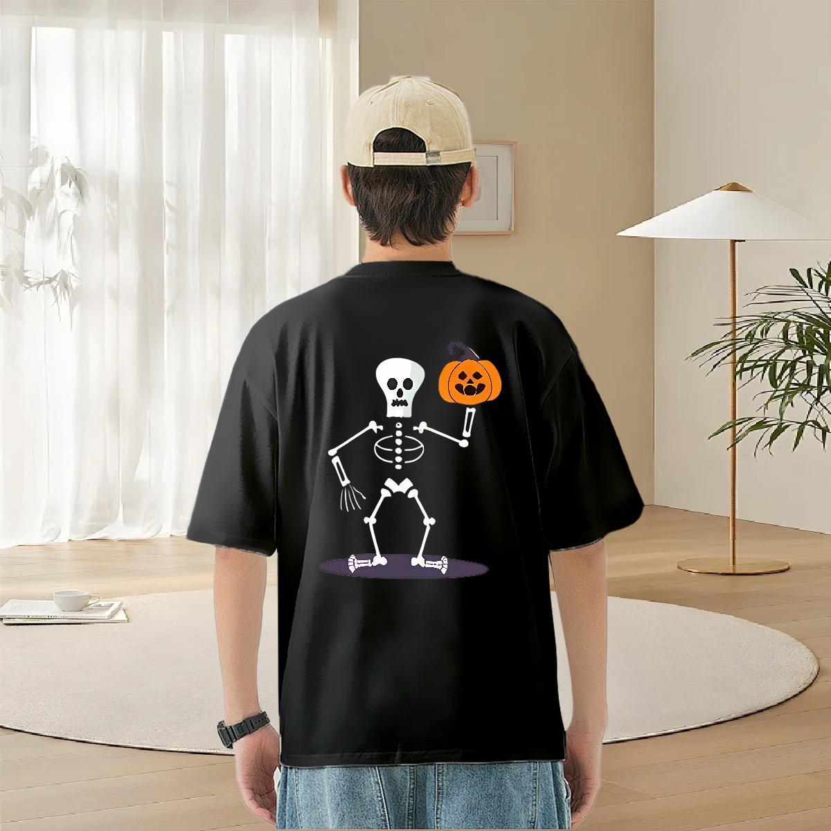 Designer Fashion T-Shirts for Men pumpkin Clothes 230g Cotton Hip Hop Cool Cartoon Print Breathable Men Clothes T-Shirt