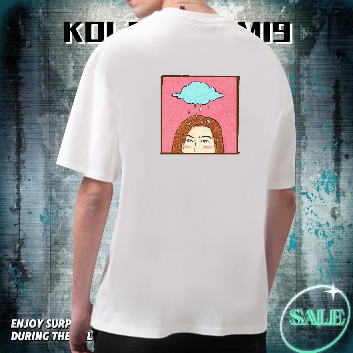 New T shirt portrait Tees 100% Cotton 230g Beach High Quality Oversized 4XL Round Neck Short Sleeve Mens Tshirts