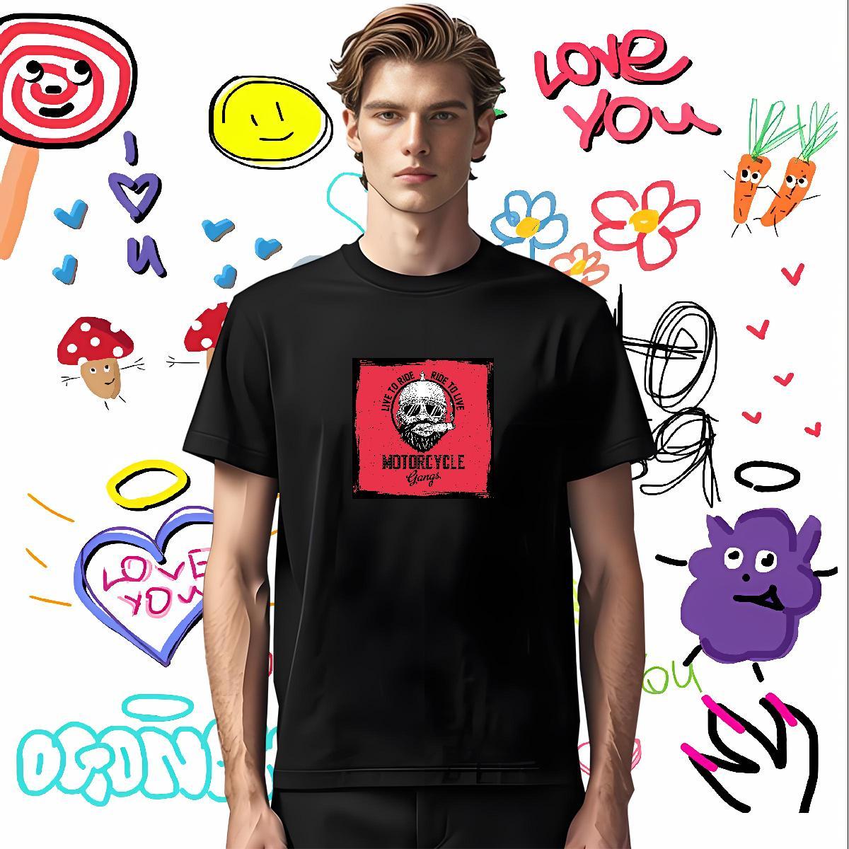 2024 New T Shirt For Man letter Clothes 230g 100% Cotton Daily Outfit Cool DIY Printed Breathable Men Tees