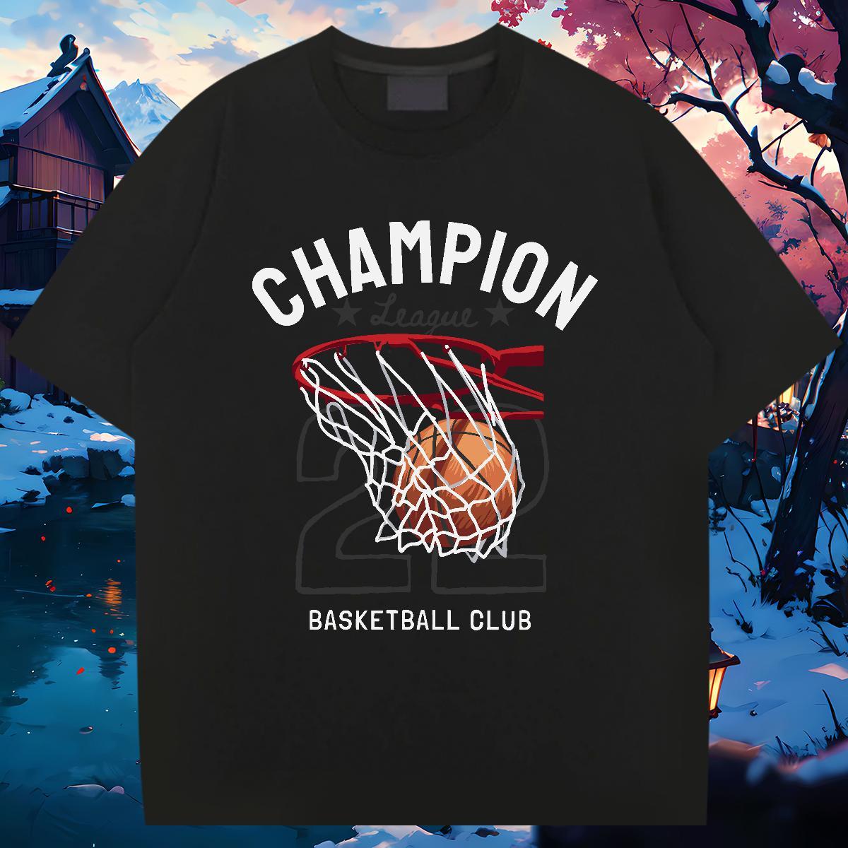 Free Shipping Man T Shirts basketball Wear 100% Cotton 230g Hip Hop Street Popular Anime Round Neck Short Sleeve Men Clothes T-Shirt