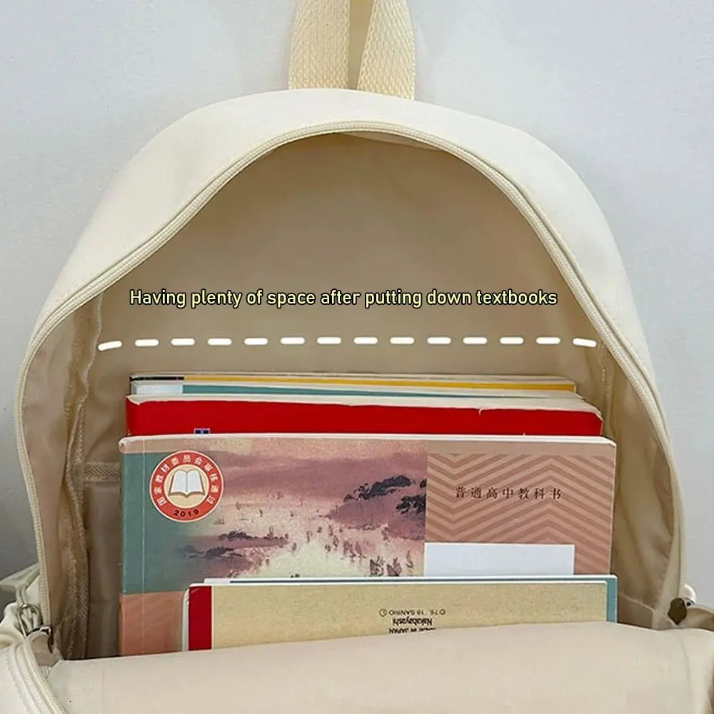 Large capacity backpack shoulder bag nylon travel student daily zipper 240807