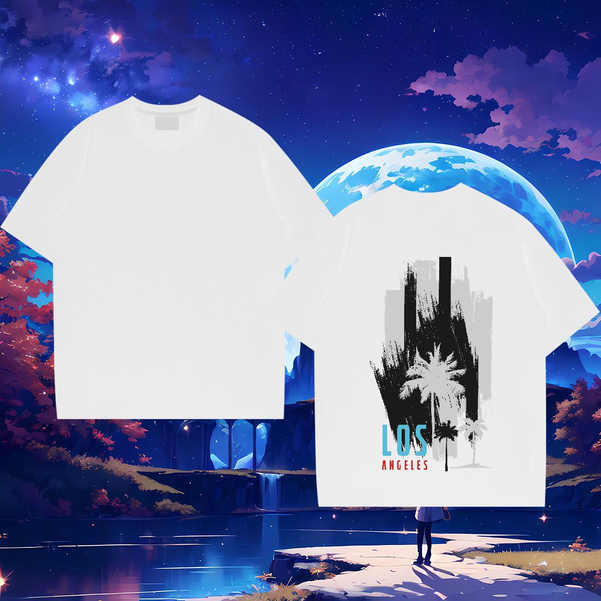 Stylist T shirt letter Tee Shirt 230g Pure Cotton Street Loose Plus Size Cartoon Round Neck Short Sleeve Men Clothes T-Shirt