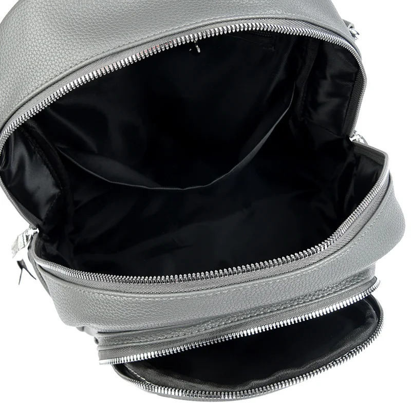 Fashion womens soft leather bag 3in1 backpack travel Shopper shoulder large capacity Rucksack 240906