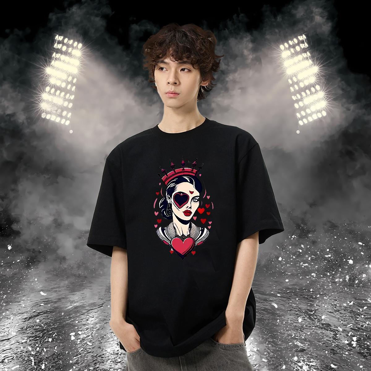 Casual New Man T Shirts portrait Tees 230g 100% Cotton Casual Daily Wear Classic DIY Anime Breathable Crew Neck Tshirt for Man Woman