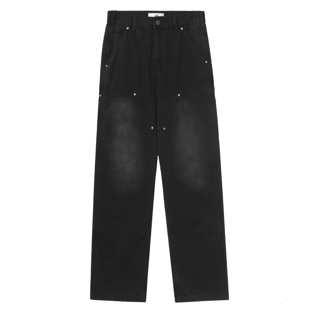 Streetwear Casual Pants Mens Y2k Black Straightleg High Street Autumn Fashion Slim Cargo Simple Solid Summer Designer Trousers 240806