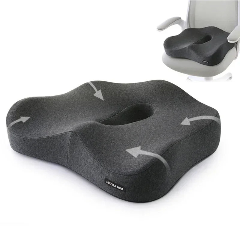 Memory Foam Office Chair Cushion Car Seat Support Pads Buttocks Pillow Massage Hips Orthopedic Pillow Coccyx Pain Relief Cushion 240806