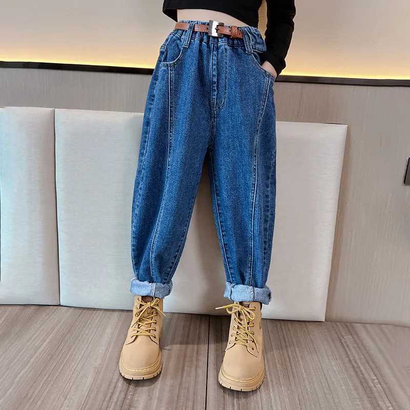 Jeans Teenage Jeans Girls Denim Harem Pants Casual Style Kids High Quality Spring Autumn Unisex Childrens Clothes 6 8 10 12 14Years