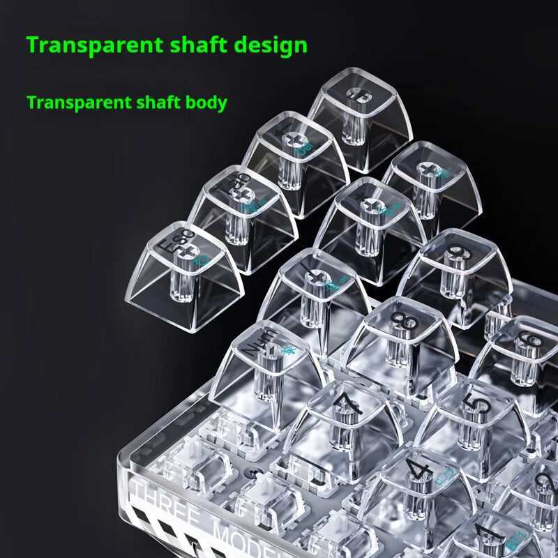 AULA F21 Transparent Number Keyboard 21 Key 3 Mode Rgb Mini Keyboard Hot Plug Mechanical Keyboard Office Keyboard GiftM240715